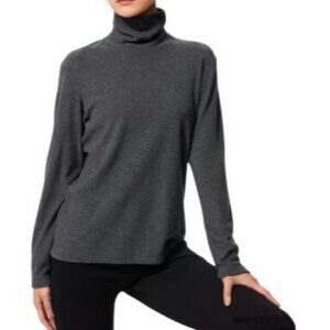 Uniqlo Women's Large Gray Turtleneck 100% Cashmere Long Sleeve Sweater